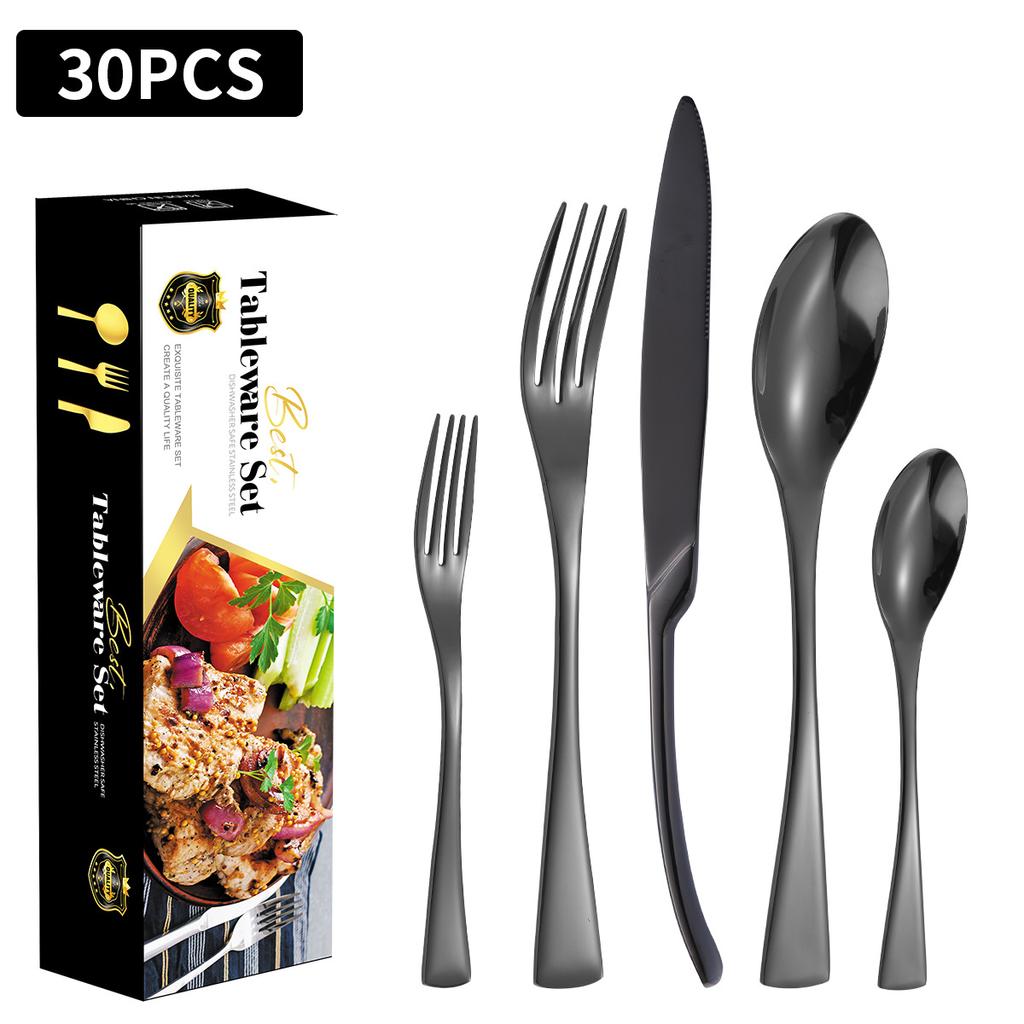 Stainless Steel Tableware Suit Ka Ya Steak Knife, Fork and Spoon Four-Piece Set 4-Person 6-Person Tableware