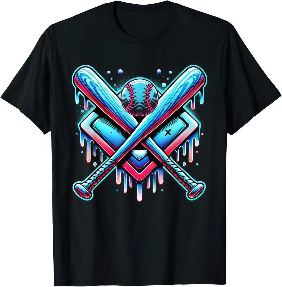 Baseball Dripping Ice Cream T Shirt S