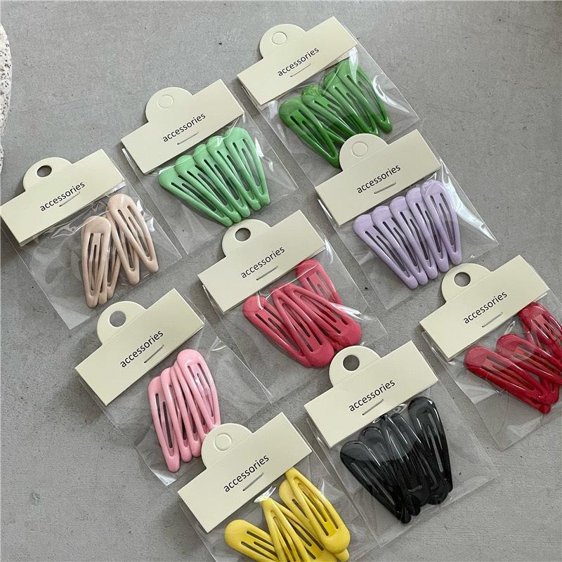 5PCS Waterdrop Shape Hair Clips Candy Color Girls Bangs Clip Edge Clip Women BB Hairpins Metal Snap Hairgrips Hair Accessories