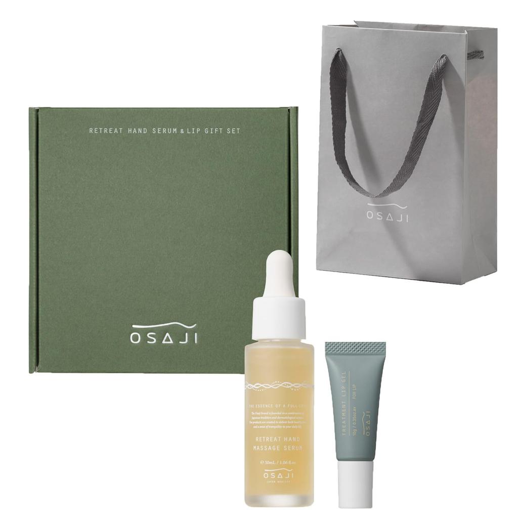 Osaji Retreat Hand Serum Lip Gift Moisturizing hand serum and lip A perfect gift for & Set. care. birthdays.