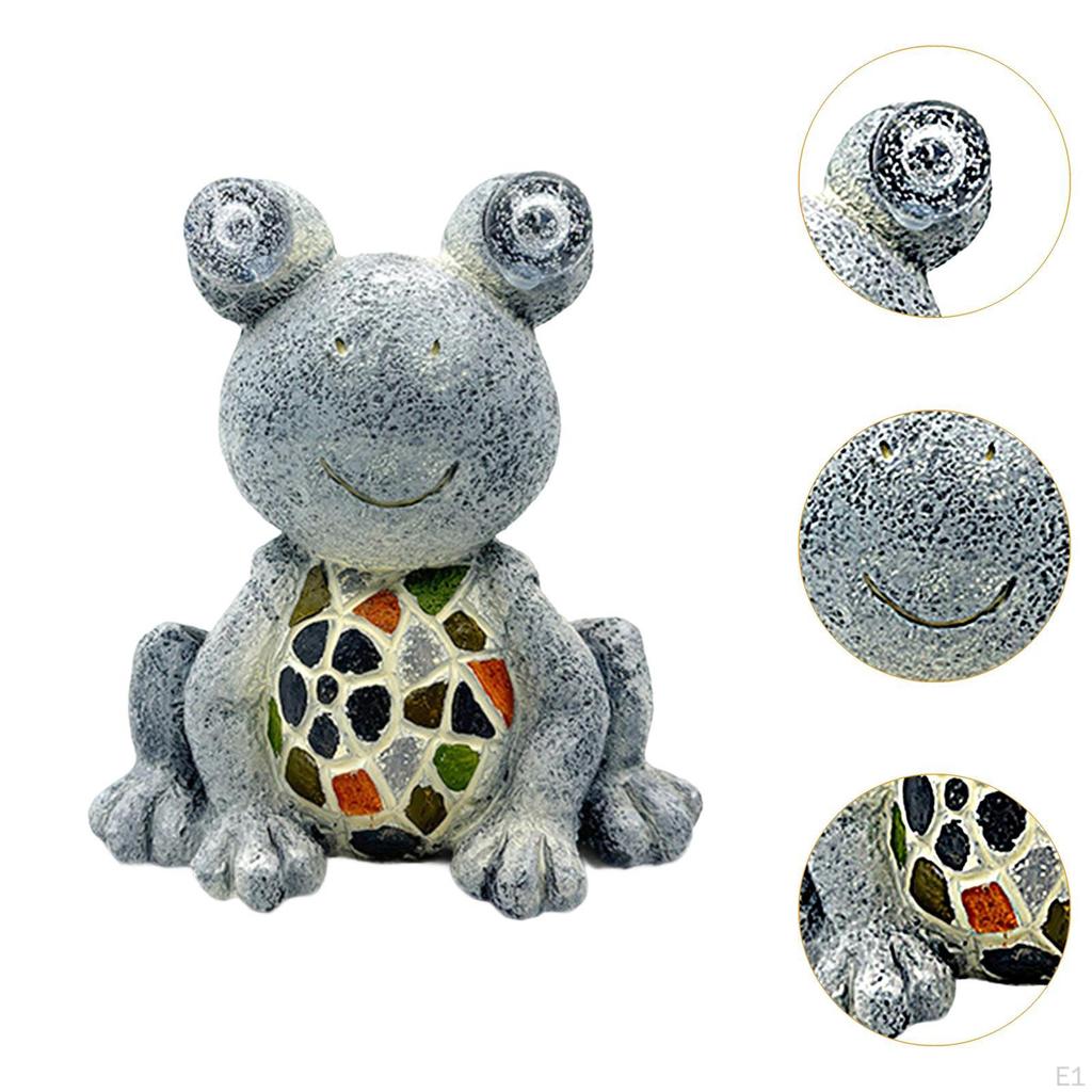 Turtle Frog Garden Statue Figurines Solar Power Lights Housewarming Gifts Miniature Statues for