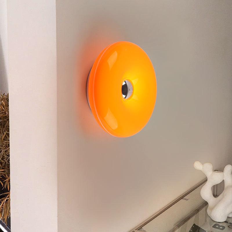 Used Donut Style Table Lamp: Orange Touch LED Bedside Atmosphere Lamp