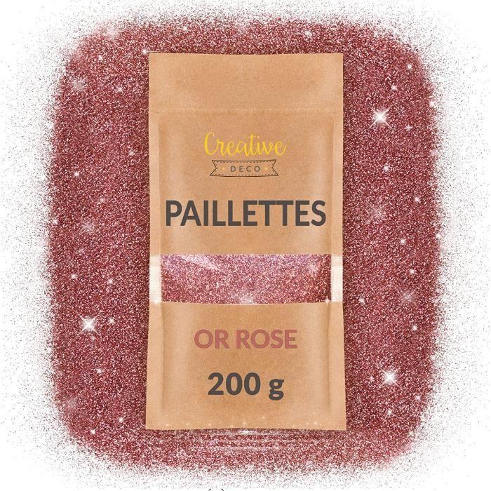 Paillettes pour ongles - CREATIVE DECO - Or rose - 200g - Fin 0,2mm - Poudre d'Artisanat