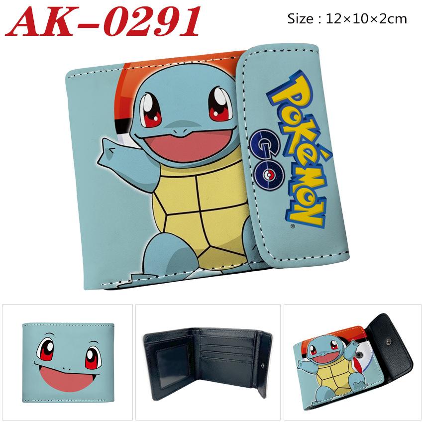 Pokemon Eevee Anime Full Color Snap Button PU Leather Short Wallet Card Holder Coin Purse for Men Women Students