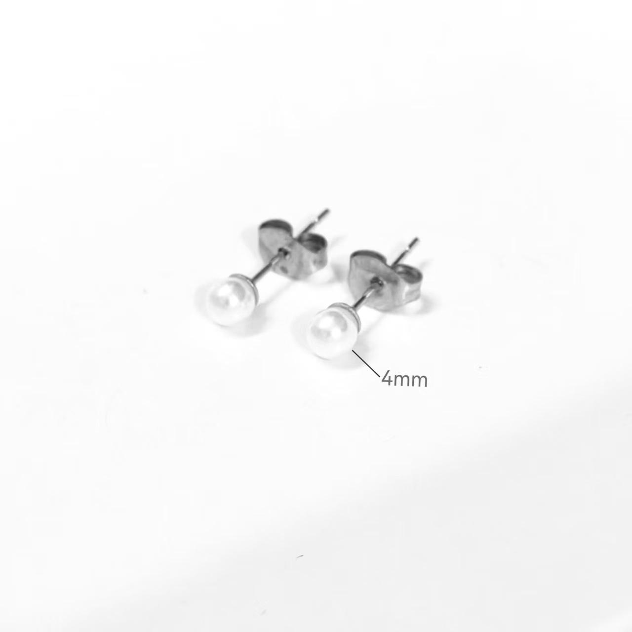 18K Gold Pearl Stainless Steel Stud Earrings - High-End Minimalist Design