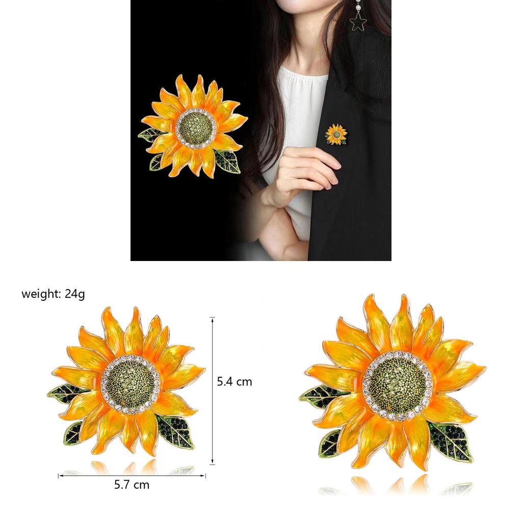 Sunflower Brooch Pin With Alloy Material For Fashion Casual And Gift Giving