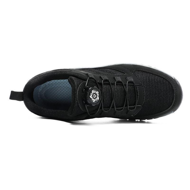 2025Male Sneakers Stylish Rotating Buckle Hiking Boots Solid Color Comfortable Non-slip Sporty Shoes Plus Size Men Shoes Leather