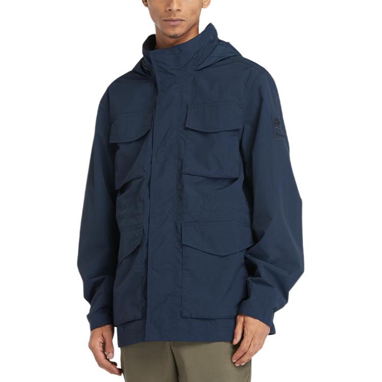Timberland Men's Waterproof Multi-Pocket Hooded Jacket Dark Sapphire A427F-433