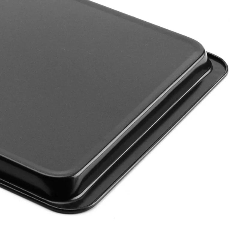 Rectangular Carbon Steel Non-stick Bread Cake Baking Tray Baking Tray Oven Black Baking Tray Diy Baking Pans for Kitchen 14 Inch