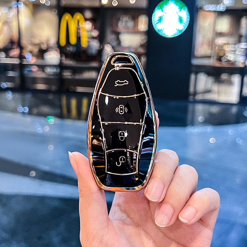 Key Case for Hongqi Models: Tiangong 08, H5, HS5, H9, H6, HS7, HQ9 - Anti-Lost Shell with Buckle