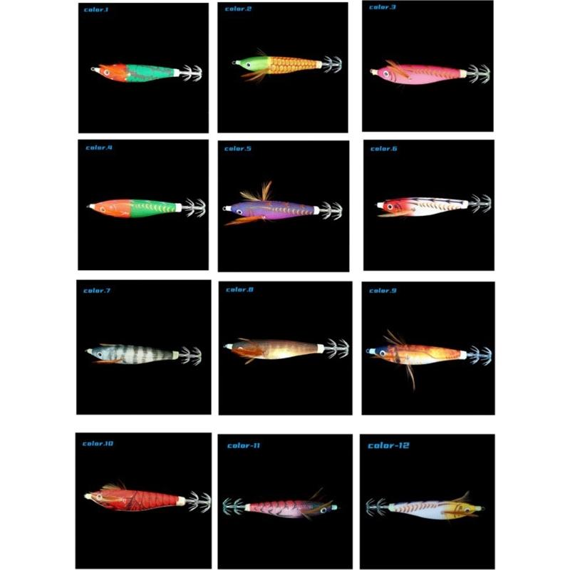 10Pcs Luminously Squid Jigs Hook Fishing Lures Baits Hard Artificial Shrimp Baits with Hook Hard Night Fishing Baits
