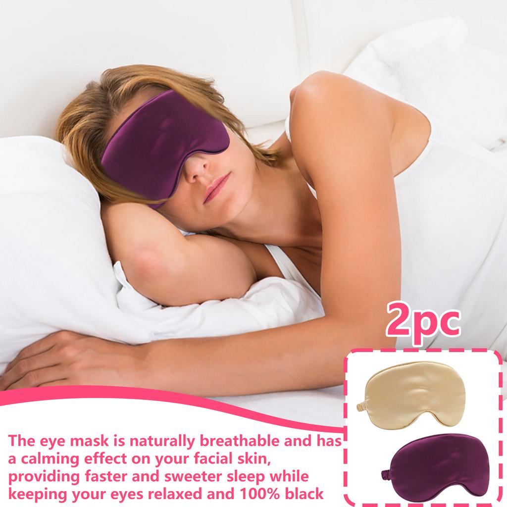 Sleep Mask Silk Blackouted Soft Travel Mask With Strap Sleep Eye Mask