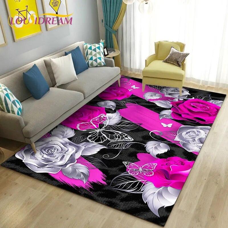Dandelion Fresh Flower Plant Leaf Area Rug,Carpet Rug for Living Room Bedroom Sofa Doormat Decoration,Kitchen Non-slip Floor Mat