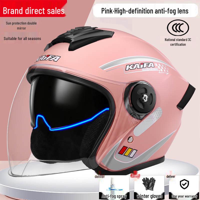 GB Certified Universal Helmet: Half Helmet for Men & Women, Anti-Fog, Four-Season Comfort, Safety Assurance