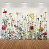 Pastel Floral Wildflower Backdrop 235x180cm Botanical Watercolor Tapestry for Wedding, Birthday and Baby Shower