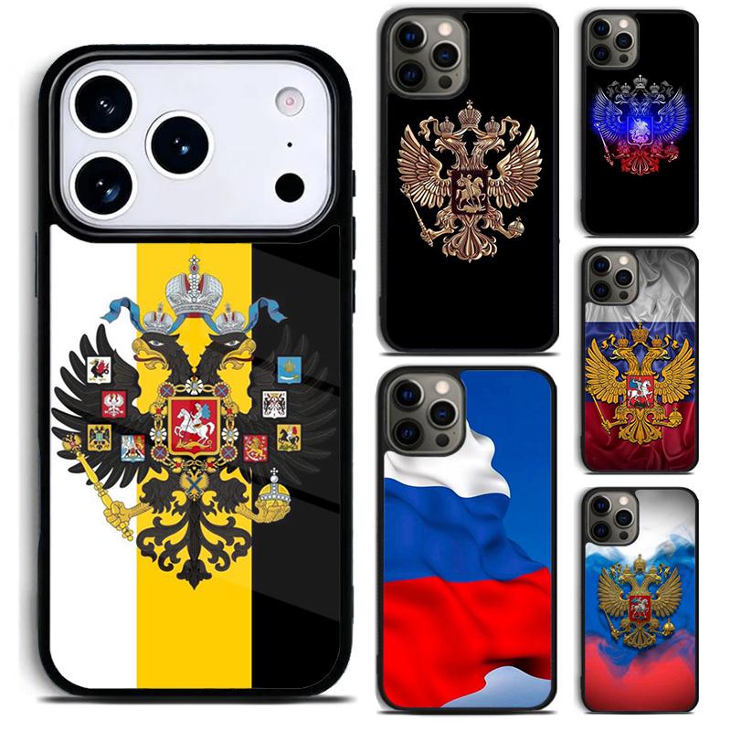 Russia Coat of Arms soft Phone Case for iPhone 17 16 15 Pro Max Air 14 13 12 11 Plus Shockproof Capa Cover