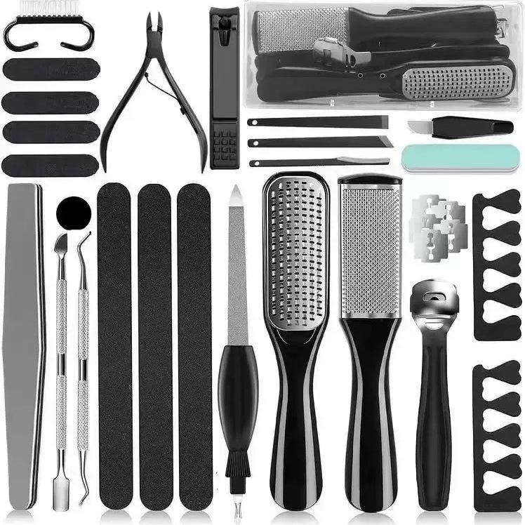 26-Piece Stainless Steel Pedicure Kit, Foot File Callus Remover, Toenail Clippers, Nail File, Professional Manicure Set