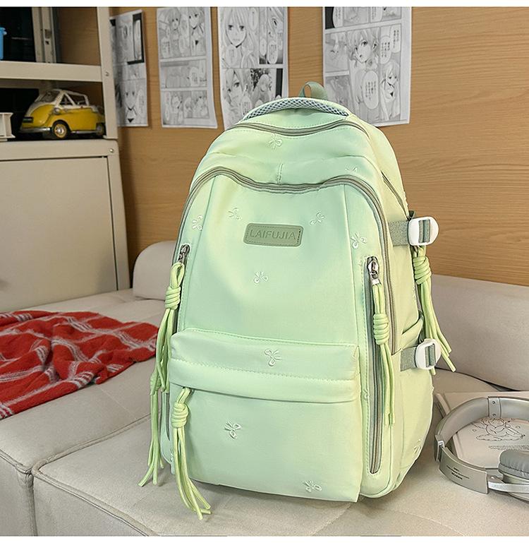 New Forest Series Large Capacity Backpack Solid Color Student Backpack Women's Simple and Versatile Campus Backpack Computer Backpack