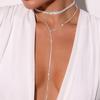 Fashion Korean Geometric Tassel Necklace, Dinner Party Ladies Sparkling Jewelry Accessories