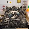 Beauty Skull Printed Comforter Cover Set Twin Size Polyester Home Bedclothes Highend Soft Duvet Cover Set