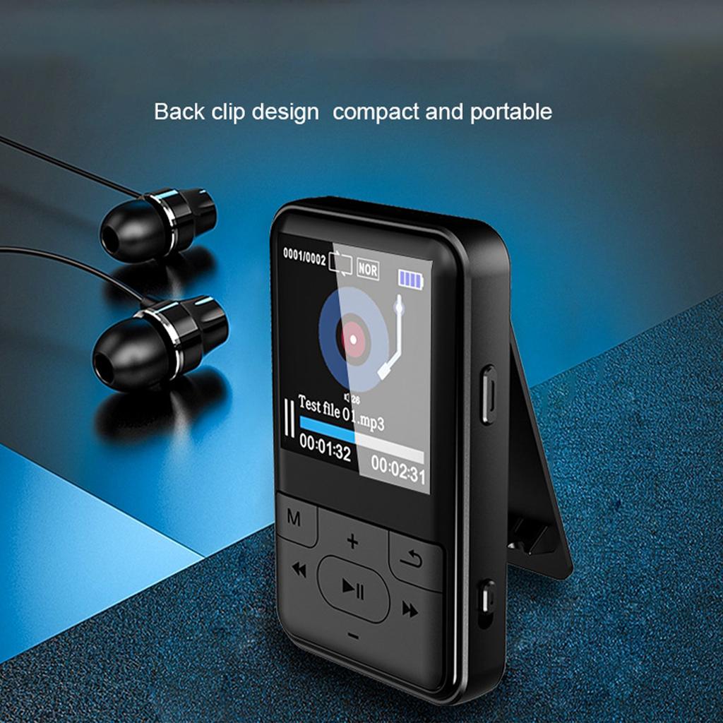 1.5 inch student back clip sports mp3 recording with external playback wireless listening to songs lossless bluetooth music player
