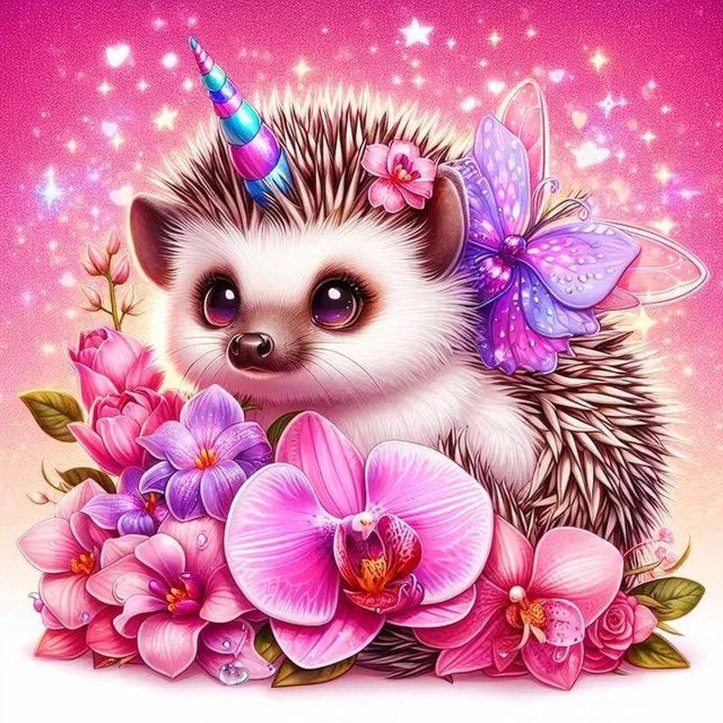 5D Diamond Painting Full Round Animal Hedgehog Dog Rhinestone Picture Diamond Embroidery Cross Stitch Home Decor Gift