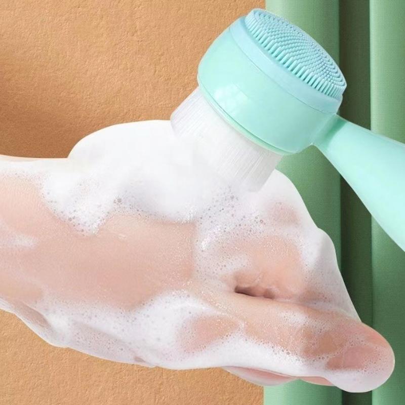 3D Podwójna Silikonowa Szczoteczka do Oczyszczania Twarzy Manualny Masaż Szczoteczka do Twarzy Miękkie Włosie Eksfoliator Dwustronna Szczoteczka do Mycia Twarzy