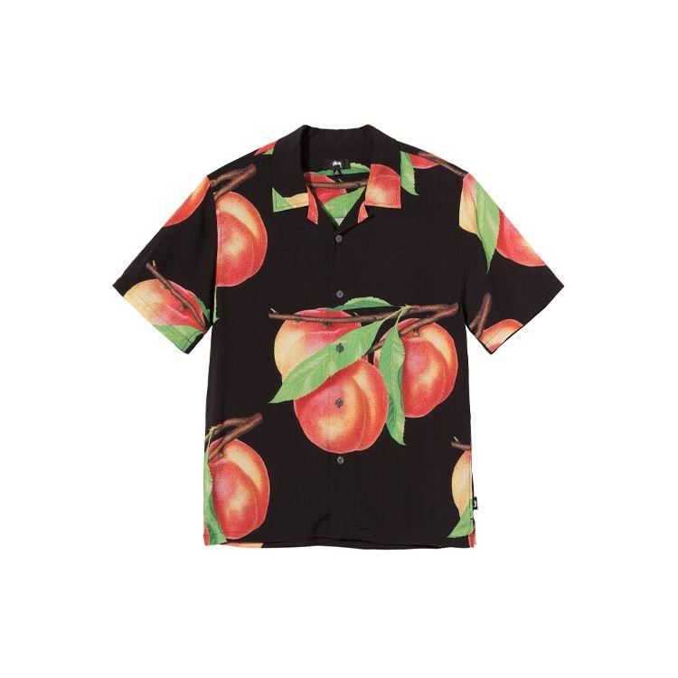 Stussy Peach Pattern Shirt Unisex Shirts Black 1110159
