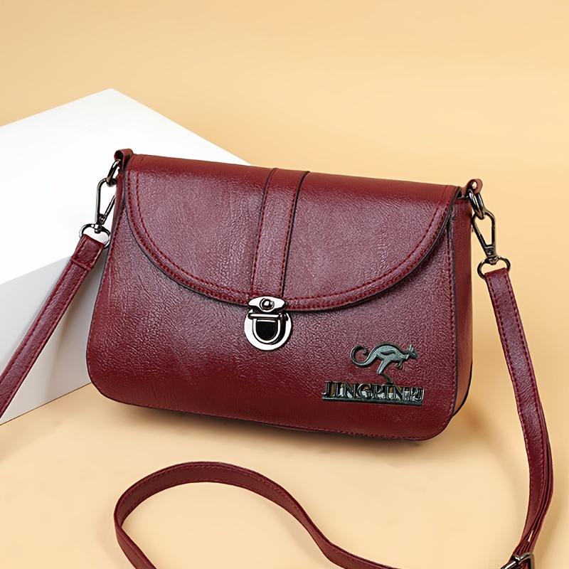 

Модная женская сумка через плечо в повседневном стиле из полиуретанового материала с подкладкой из полиэстера с застежкой-замком Kiss Lock для повседневного использования