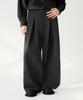 TRILLION Double Inverted Tuck Wide Pants [Black]