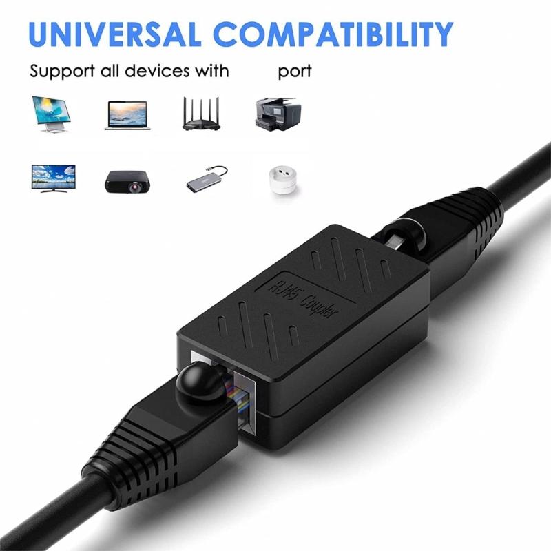 RJ45 Ethernet Networking Coupler Highly speed Gigabit Connection Compatible for Cat7 Cat6 Cat5e Cat5 Cables Plug And Play