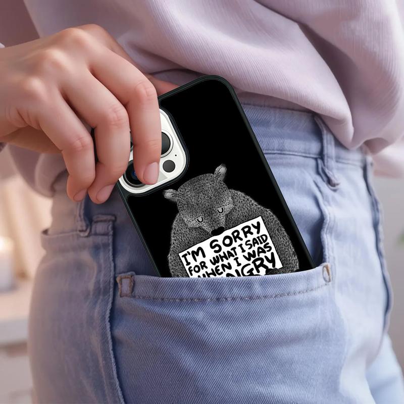 Cute Grizzly Bear Phone Case For iPhone 17 Air 15 16e 14 13 Pro Max Coque 12 11 Pro Max PLUS cover