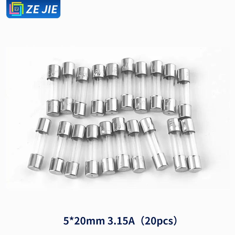 5×20mm Glass Tube Fuse 250V Current Ratings: 0.5A 1A 2A 3A 4A 5A 10A Fuses4