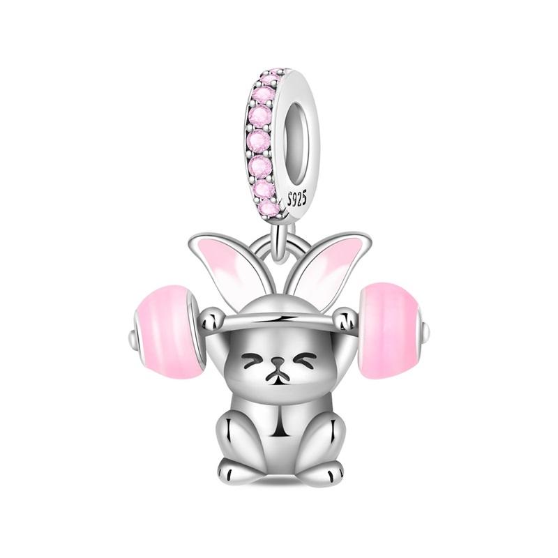 925 Silver Pink Series Dessert Cake Heart Camera Charms Beads For Women Fit Bracelet DIY Birthday Jewelry Gift