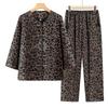 Women's Floral Print Qipao Collar Shirt & Pants Set