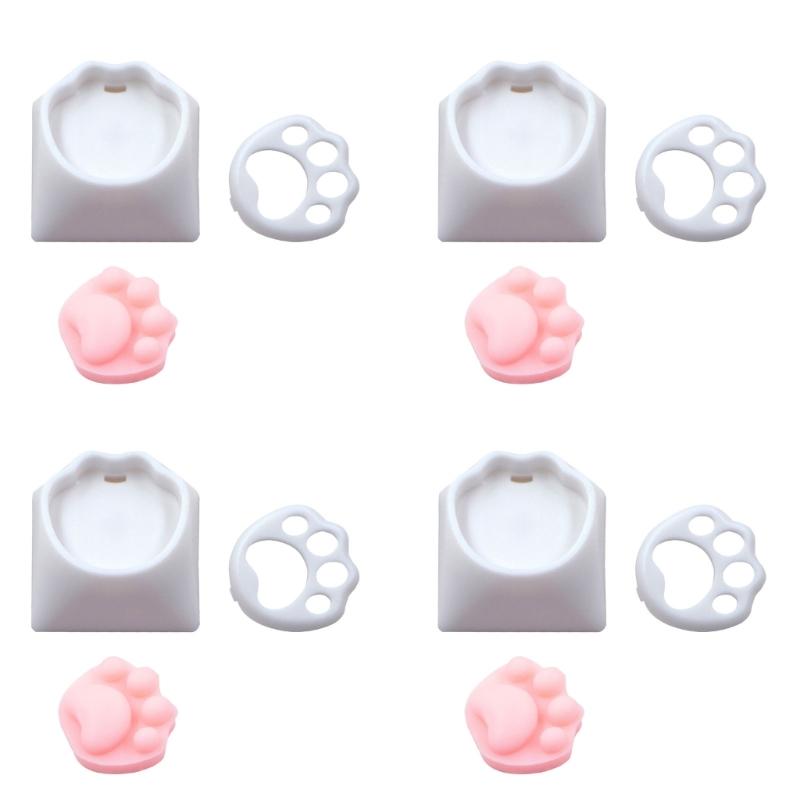 Silicone CatPaw Keycaps Quiet Typing Comfortable Soft Touch AntiSlip Caps for Gaming and Office Keyboards
