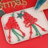 Hand-Woven Christmas Tree Keychain Trendy Creative Braided Rope Keyring  Bag Pendant Hanging Decoration For Xmas Gifts