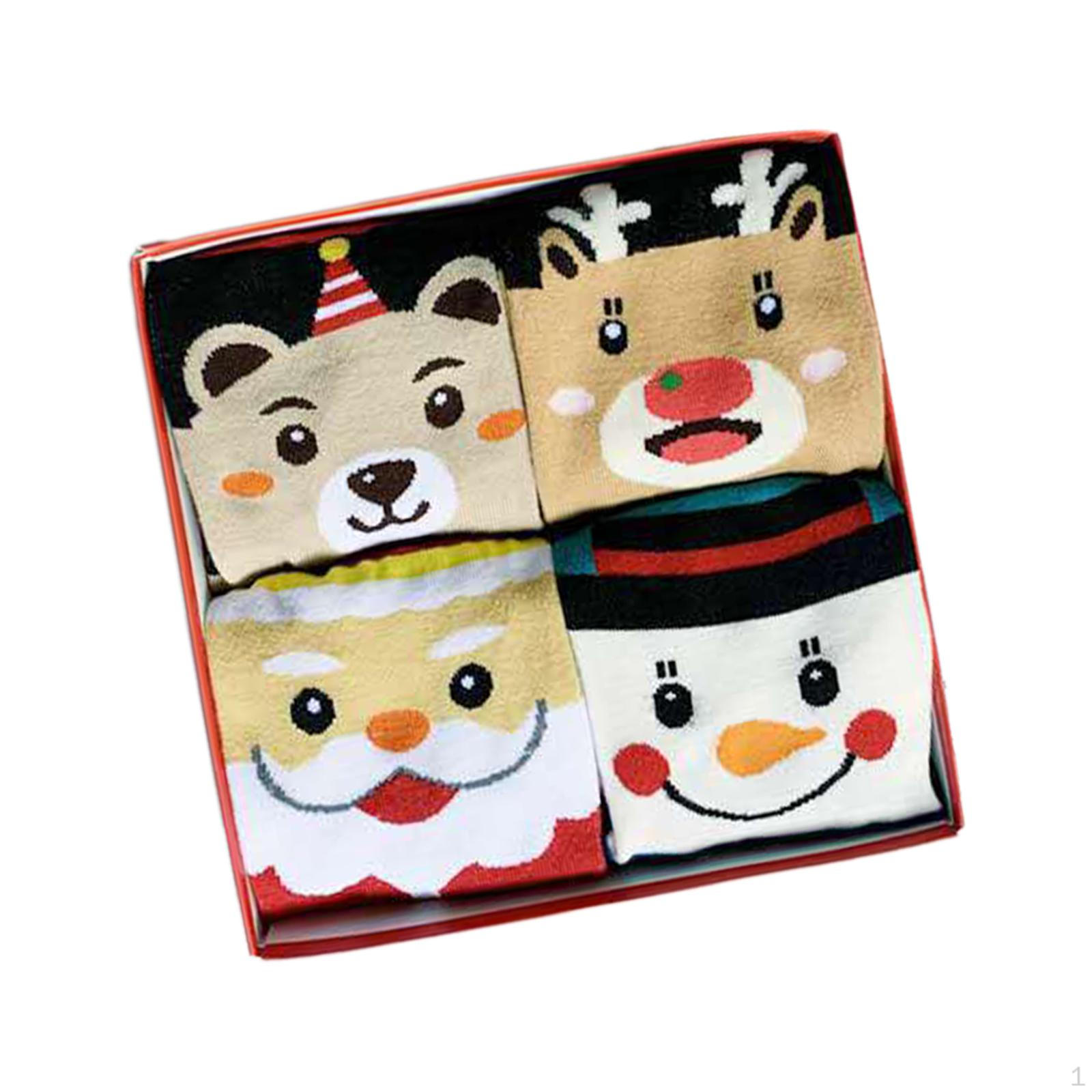 

4 пары рождественских носков, рождественская новинка, праздничные женские на день рождения Style B