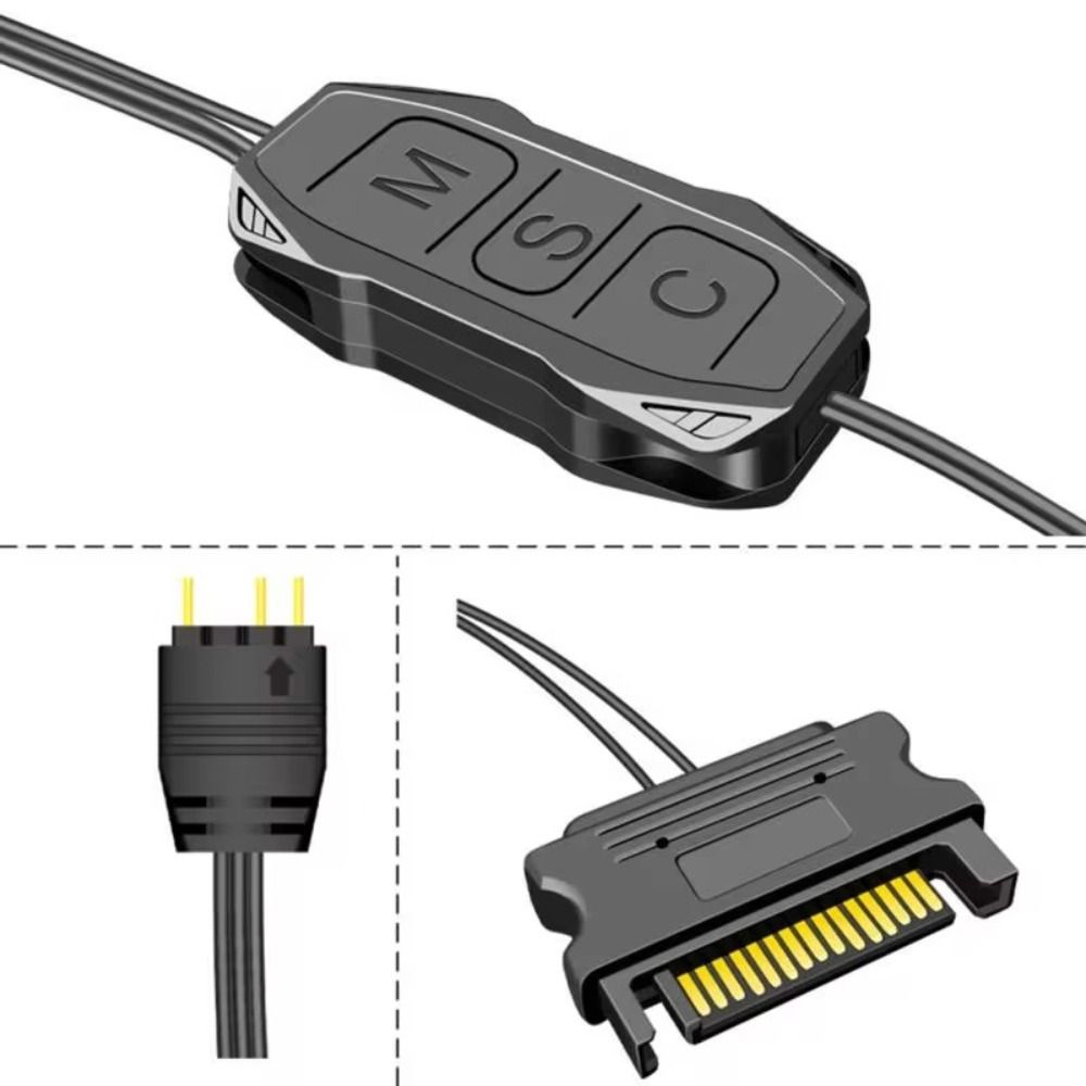 Light Strip SATA to 5V 3 Pin Adapter PC Cooling Fan ARGB Mini Controller ARGB Controller Cable