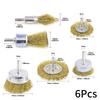 6Pcs Wire Brush Shaft Grinding Wheel Rust Removal Polishing Electric Grinder Drill Accessory