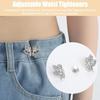2 Pairs Butterfly Waist Tightener Pins, Detachable No-sew Pants Waist Tighteners, Rhinestone Metal Butterfly Pins for Jeans Trousers Skirts Loose