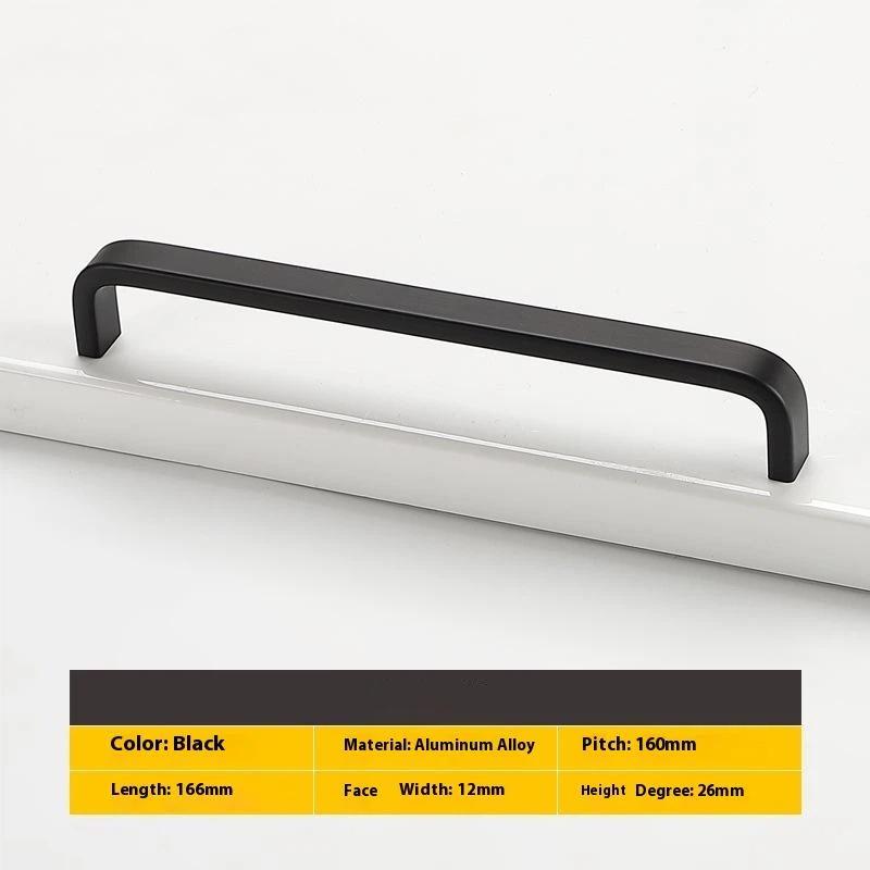 Modern Minimalist Pulls Cupboard Dressers Black Gold Silver Cabinet Door Handles Closet Drawer Knobs Kitchen Furniture Hardw