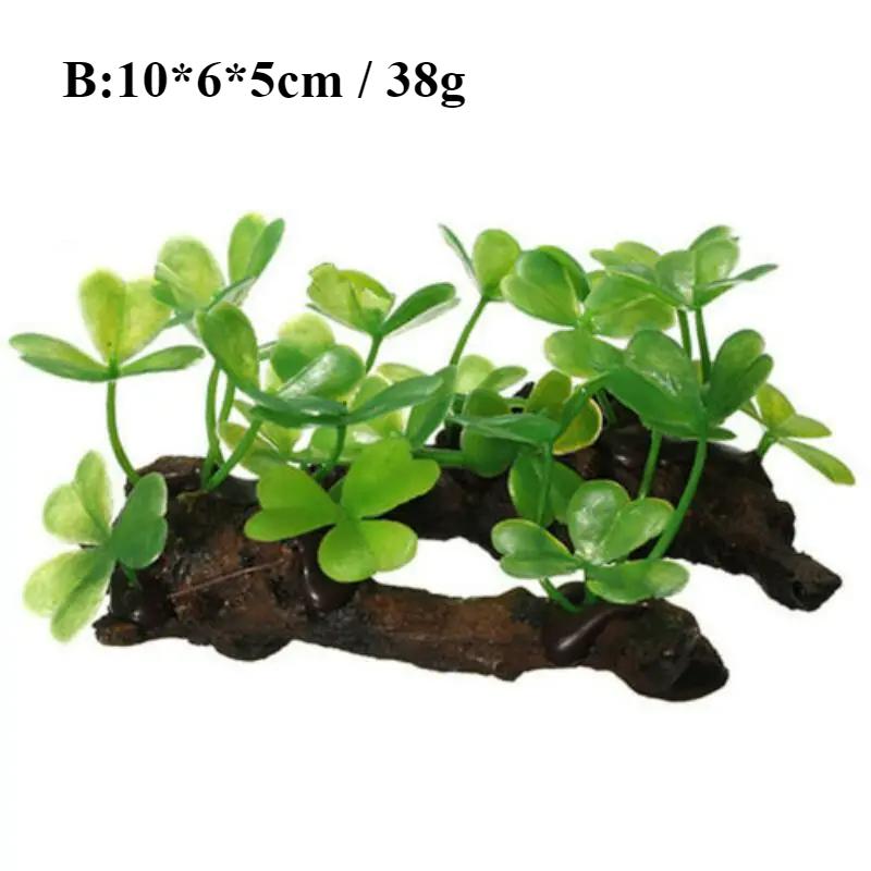 Plastica Tartaruga Artificiale Tronco d'Albero Legno Galleggiante Acquario Vasca per Pesci Rettile Cilindro Radici da Creazione Pianta Legno Decorazione Ornamento