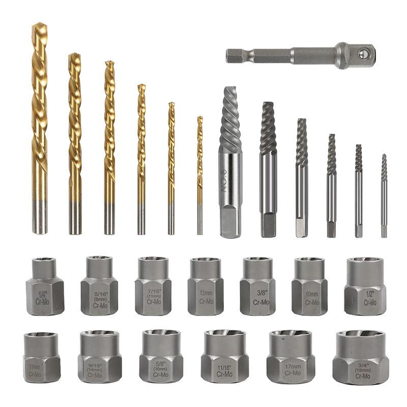 26-Piece Damaged Screw and Nut Extractor Set