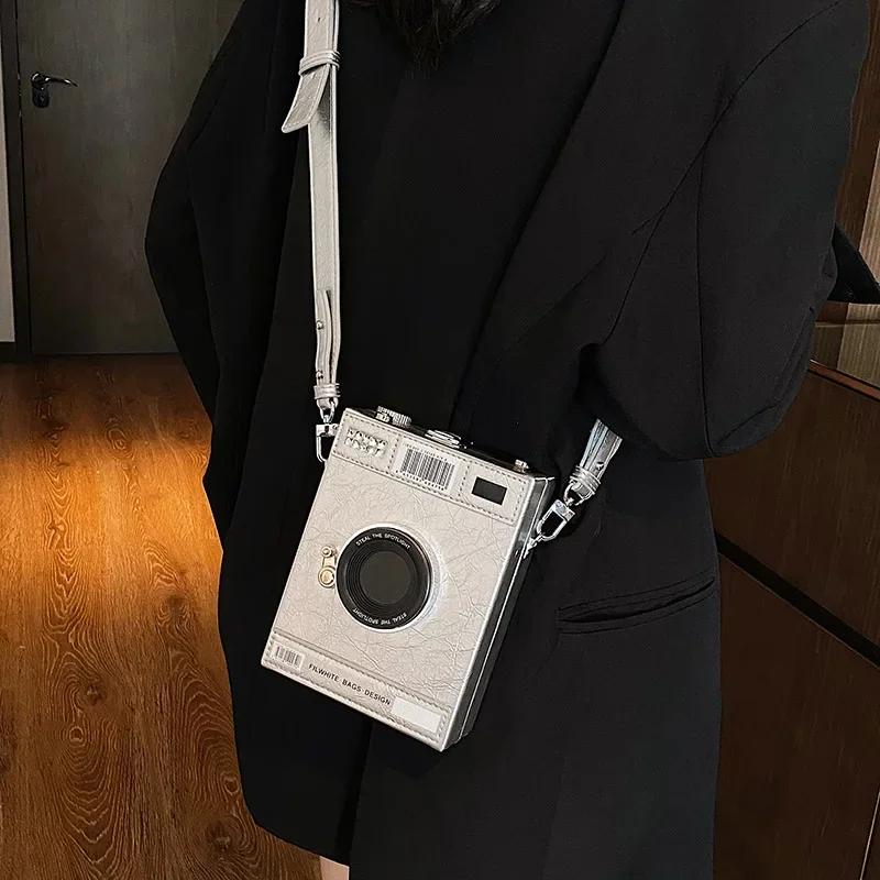 Personalidade Bolsa Feminina Crossbody Novo Design Originalidade Câmera Em Forma Pequena Bolsa Quadrada Moda Jovem Bolsas De Ombro Femininas