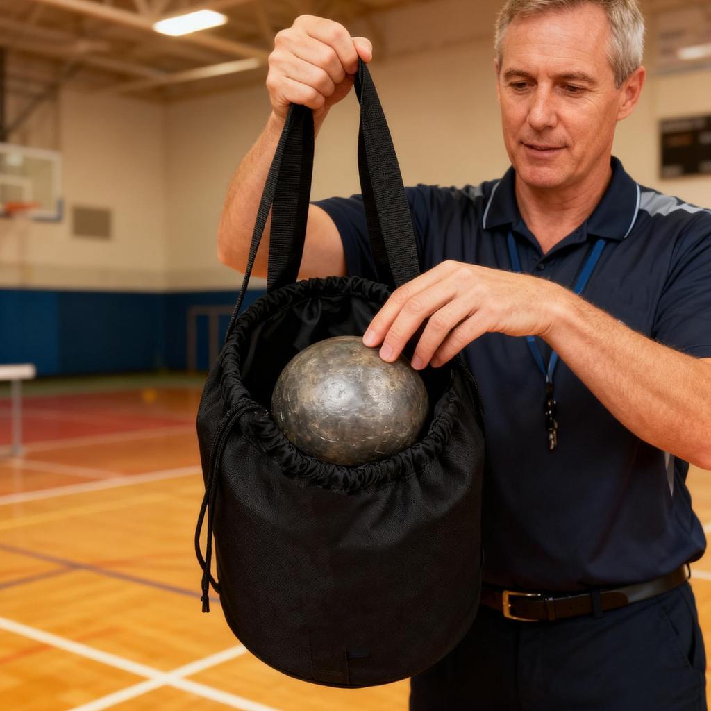 shot put carrying bag with handles and foam padding Heavy Duty Shot Put Ball Storage Carry Case for Training Practices