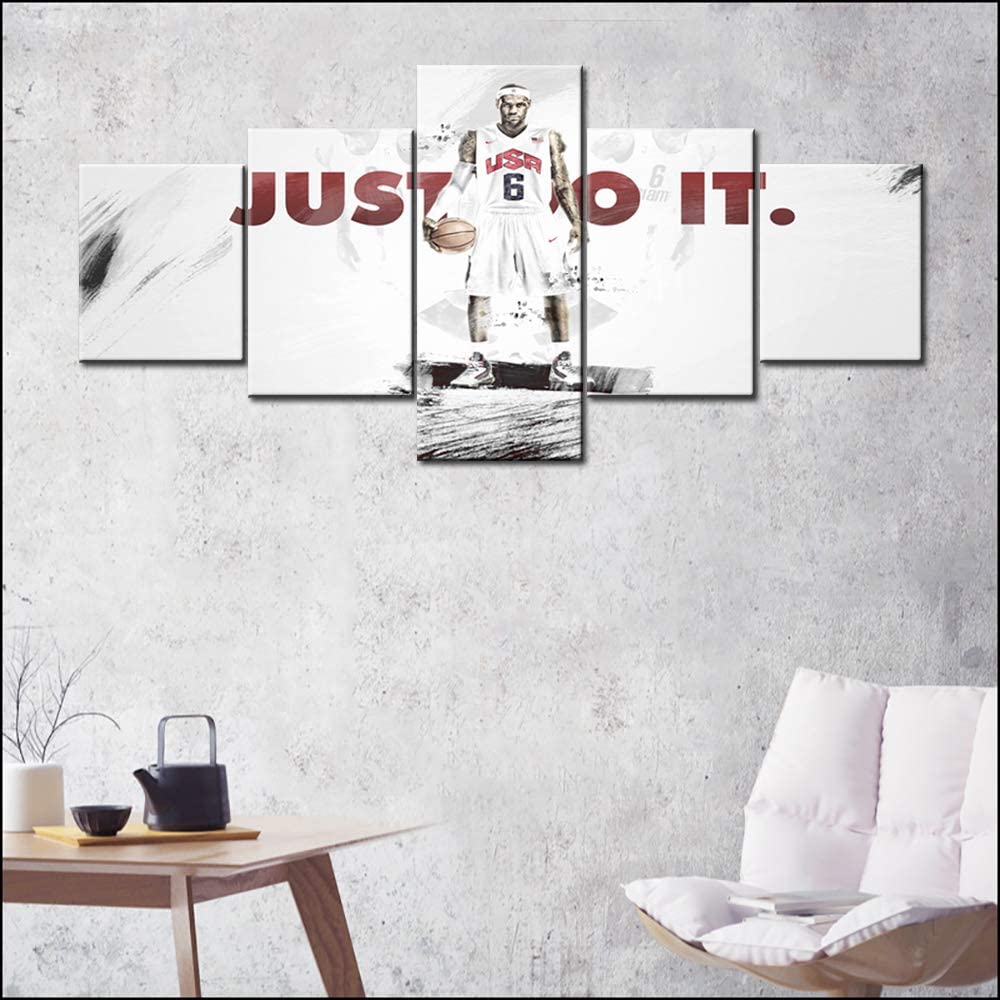 5Pcs Basketball Star Player Sports Gym Pictures Wall Art No Framed 5 Panel Room Decor Abstract Modern Paintings Poster HD Print