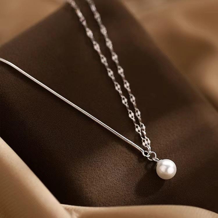 

Жемчужное ожерелье для женщин, индивидуальная цепочка на шею, легкая роскошная подвеска на ключицу, подарок на день рождения, ювелирные изделия