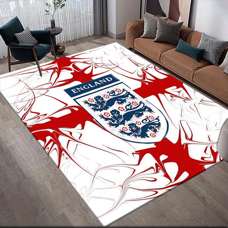England National Men's Football Team3 Flannel Pattern Square Carpet,Area Rug,Carpet Rug for Living Room Bedroom Sofa Playroom Decor,Non-slip Floor Mat