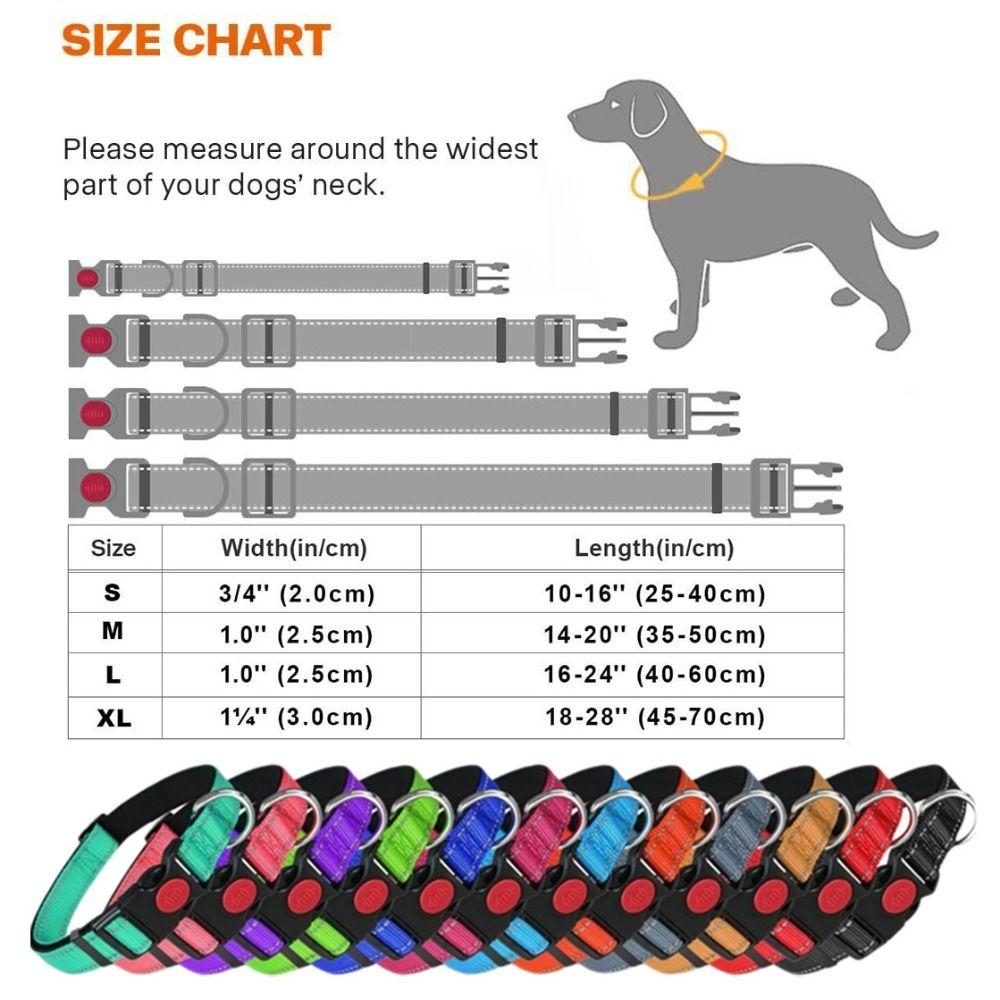Safety Buckle Reflective Dog Collar Adjustable No Pull Training Collars Small and Medium Dog